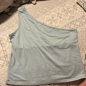 Blue One Shoulder Shirt